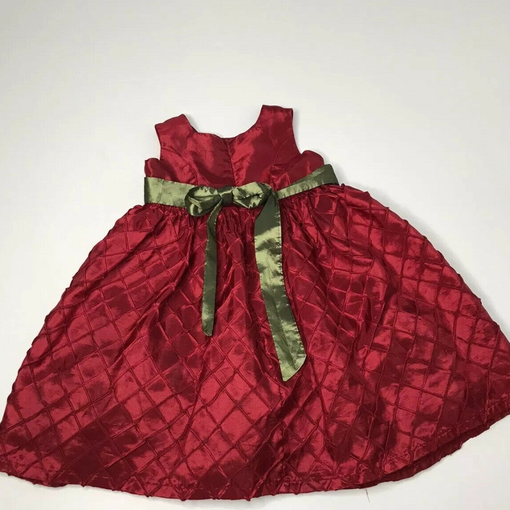 Jayne Copeland Red Taffeta Rose Party Dress‎ 2T